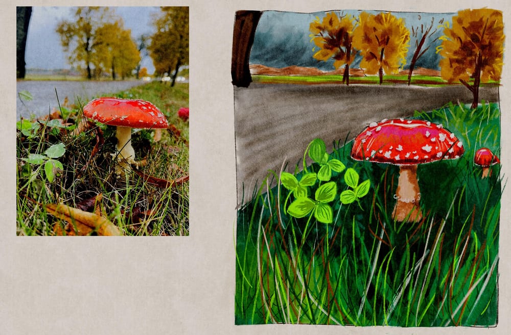 Mushroom digital painting - image 3 - student project