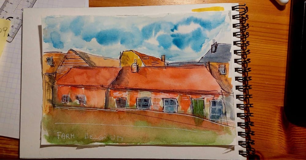 Old Farm in Belgium Project nr 1 Paper Fabriano Classico  5 - image 1 - student project