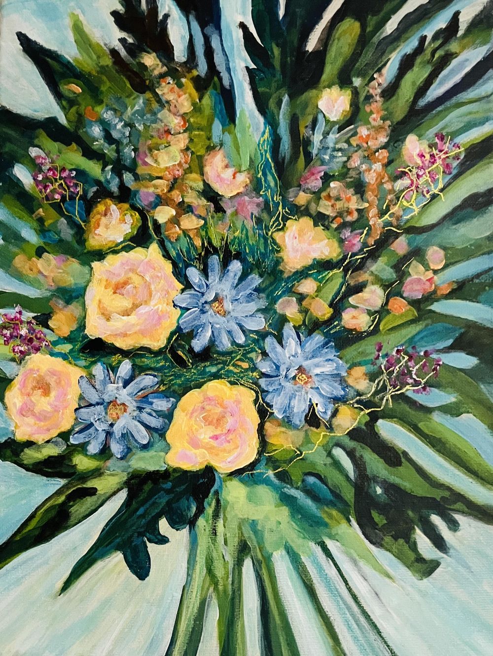 Loose Acrylic Floral Painting - image 3 - student project