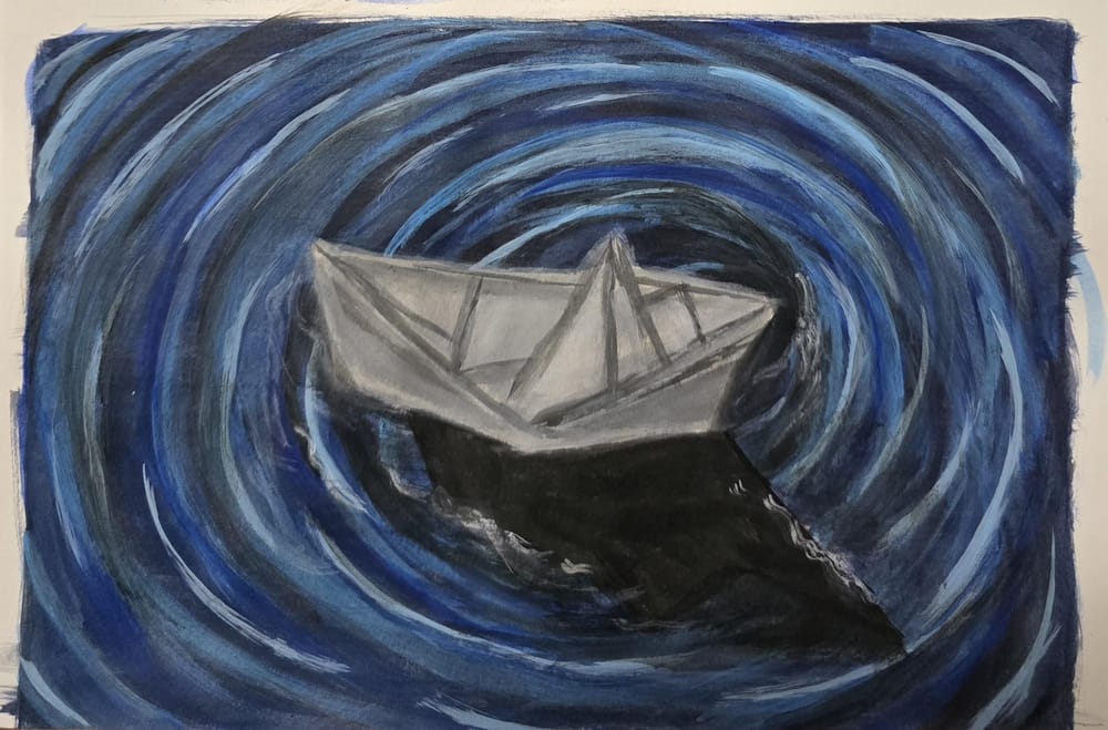 Acrylic painting water ripples - image 4 - student project