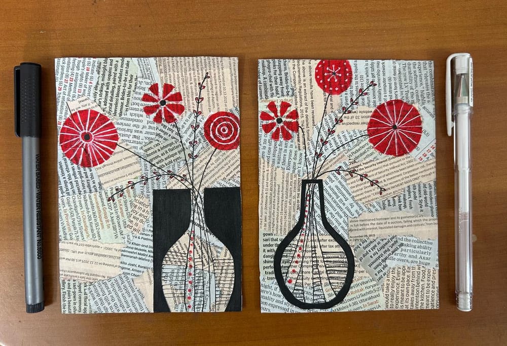Collage postcards and sketchbook - image 1 - student project