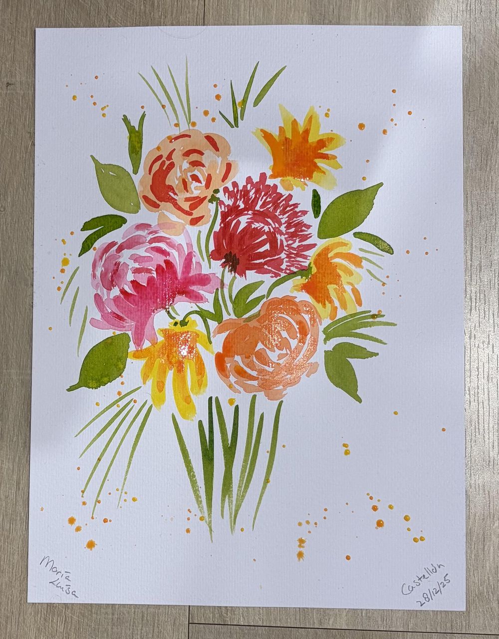 Loose watercolor flowers - image 1 - student project
