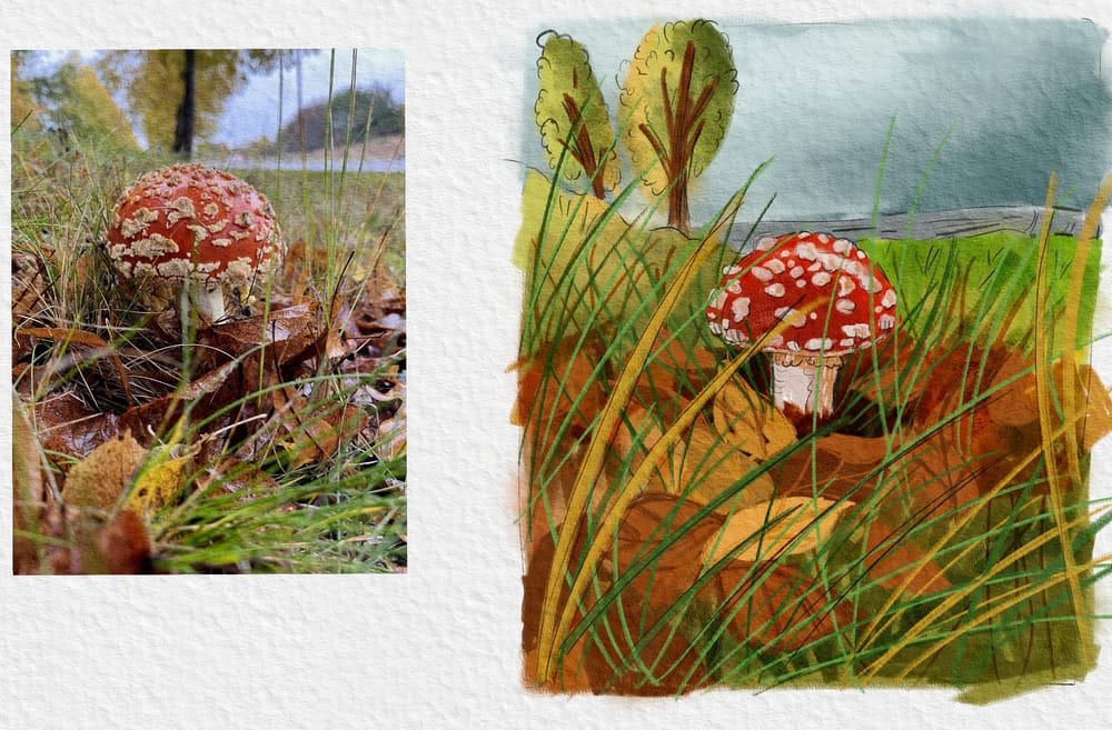 Mushroom digital painting - image 2 - student project