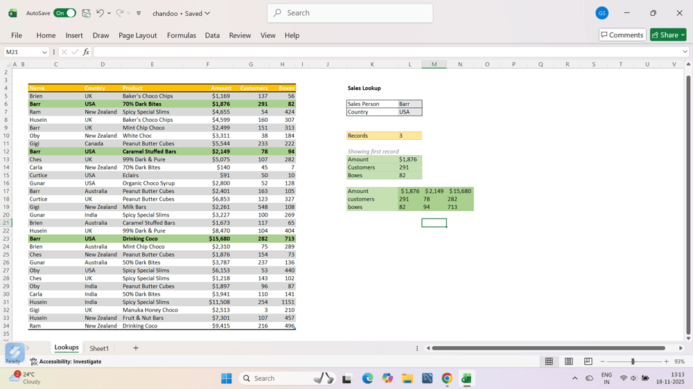 HERE are two simple project from excel lookup course - Thanks to Chandoo Sir - image 1 - student project