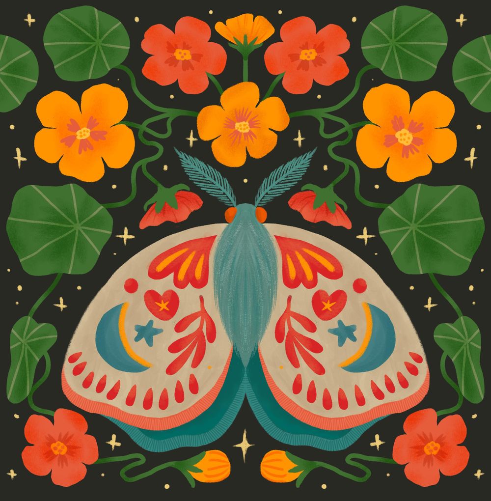Folk art moths - image 1 - student project