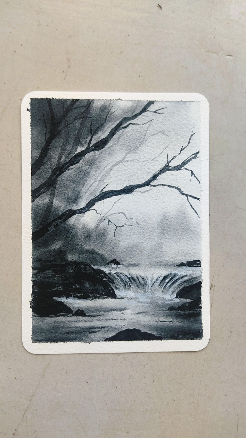 Monochrome watercolor challenge - image 1 - student project