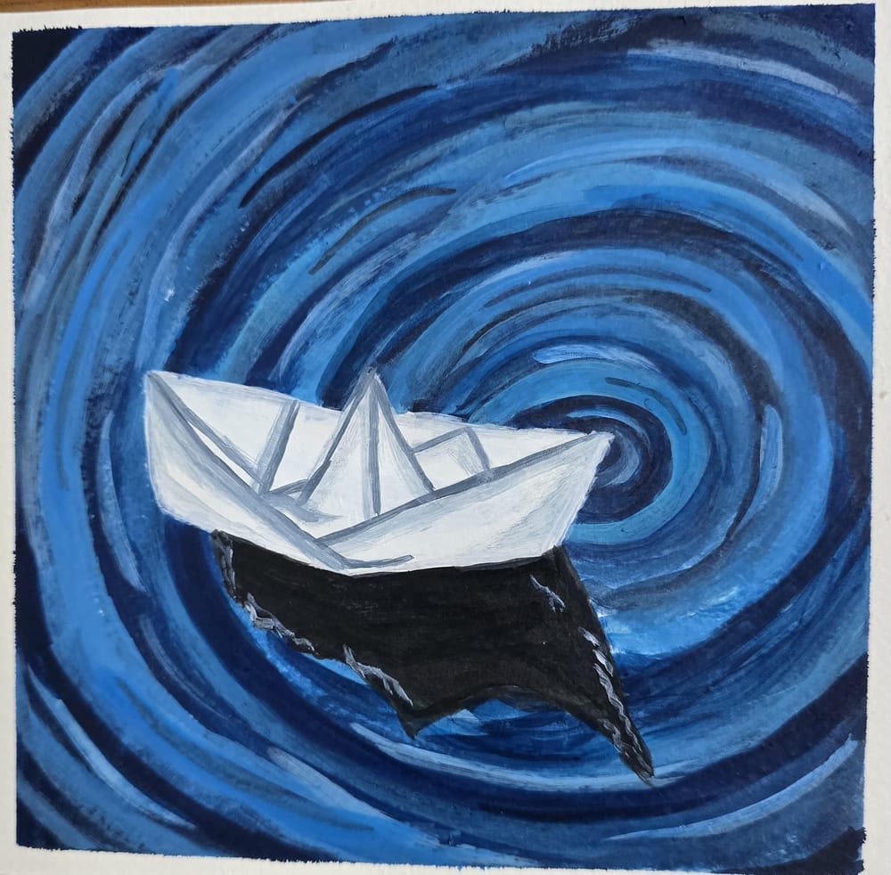 Acrylic painting water ripples - image 2 - student project
