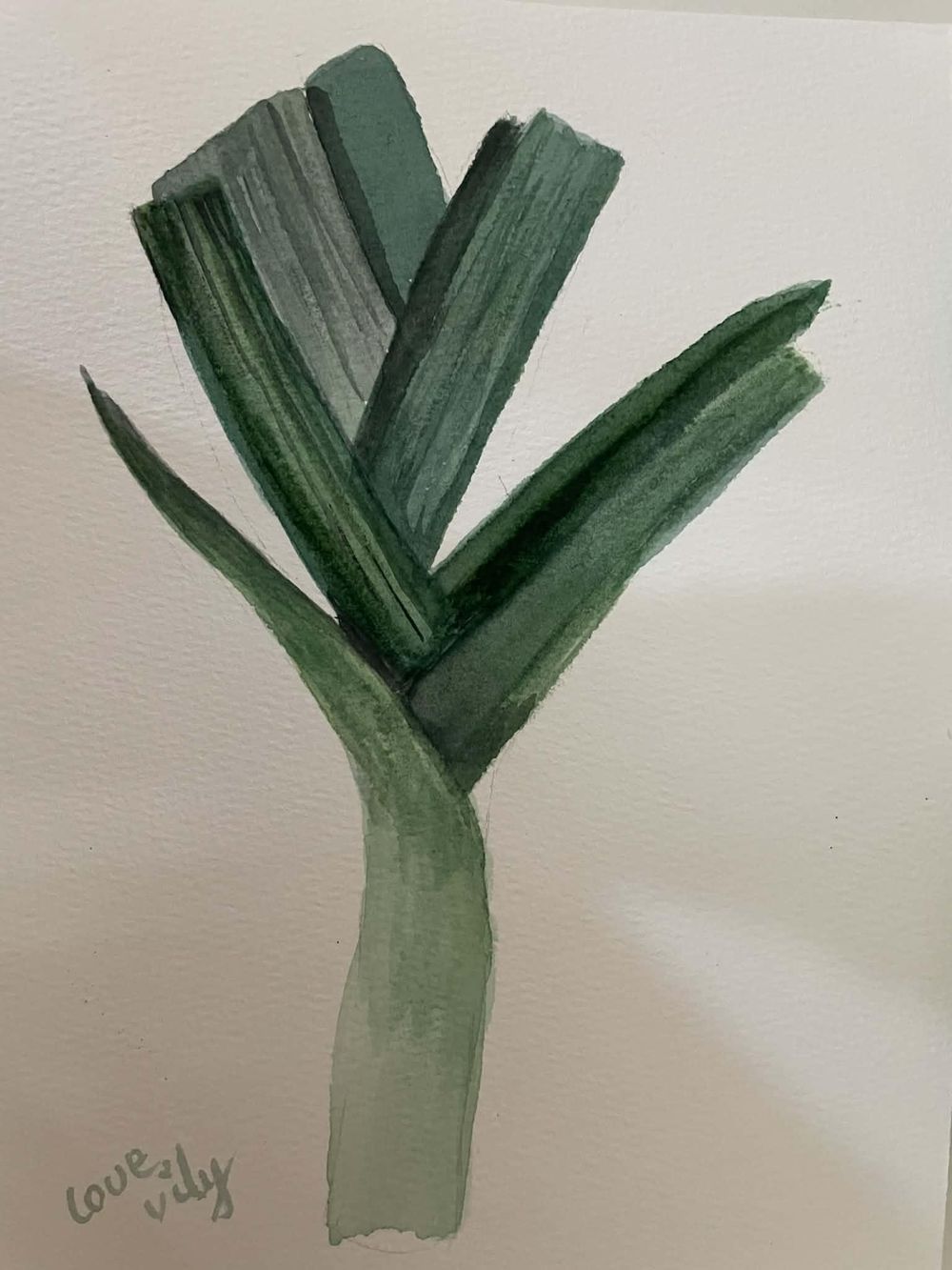 easy botanical watercolor-olives& leek - image 2 - student project