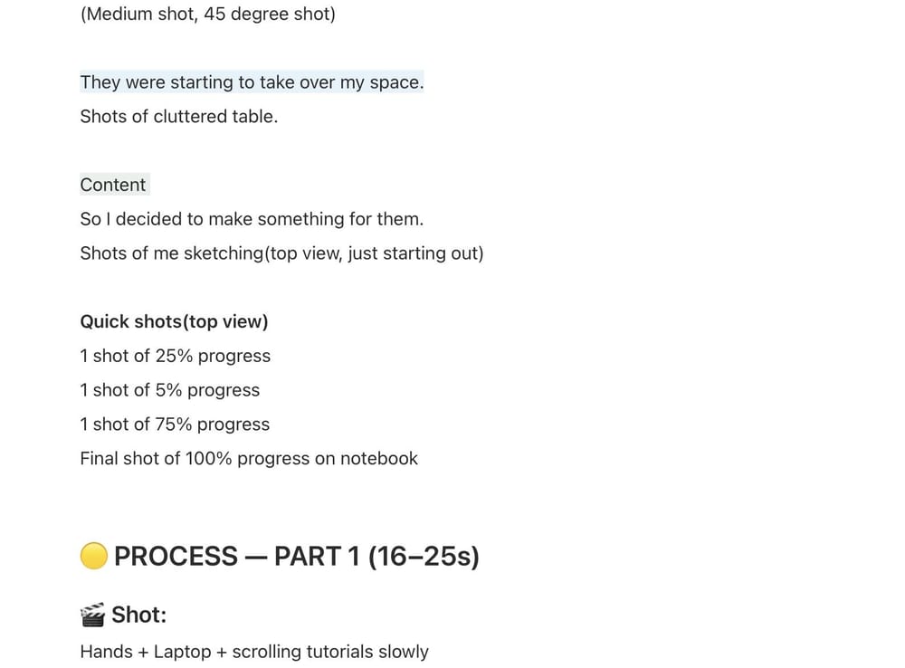Script for insta/tiktok short - image 2 - student project