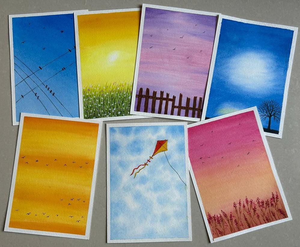 7 watercolor skies - image 1 - student project