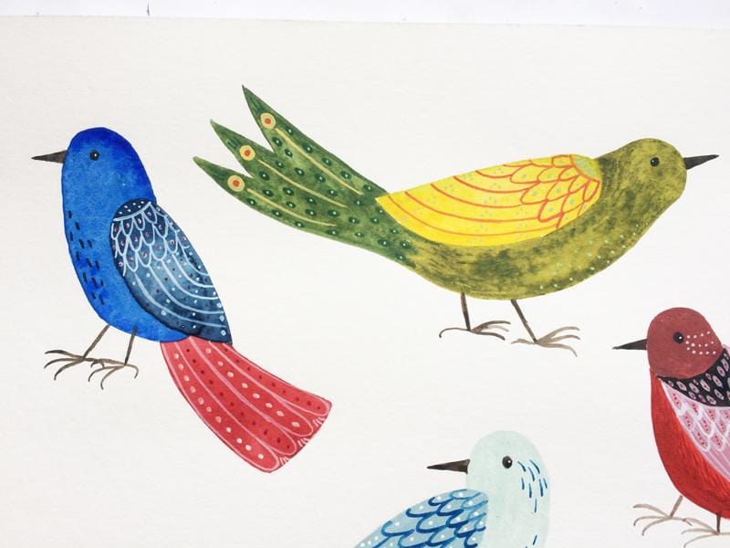 Decorated folk art birds - image 1 - student project