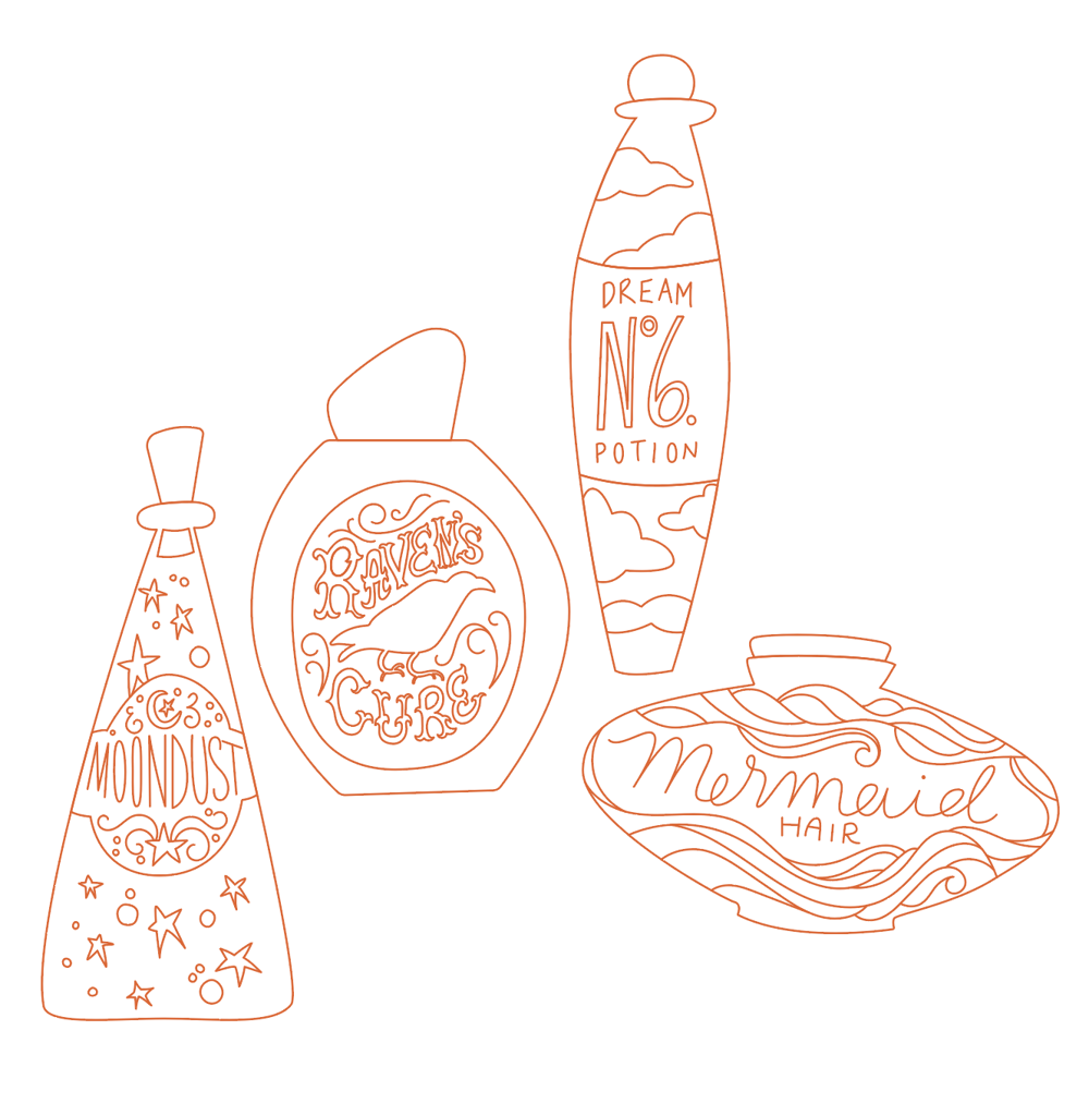 Moon Dust, Mermaid Hair, Dream Potion No. 6, and Raven's Cure - image 2 - student project