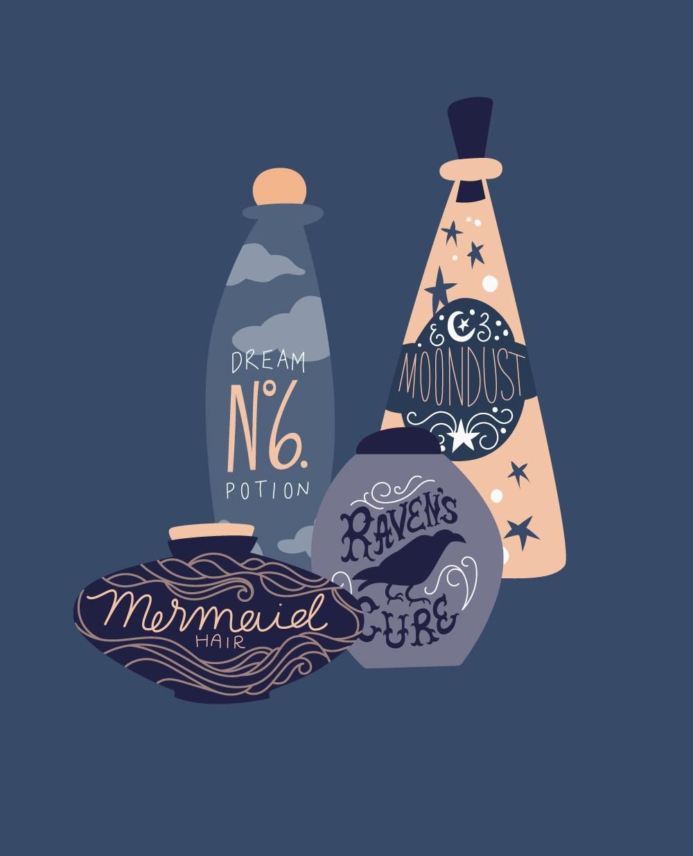 Moon Dust, Mermaid Hair, Dream Potion No. 6, and Raven's Cure - image 3 - student project