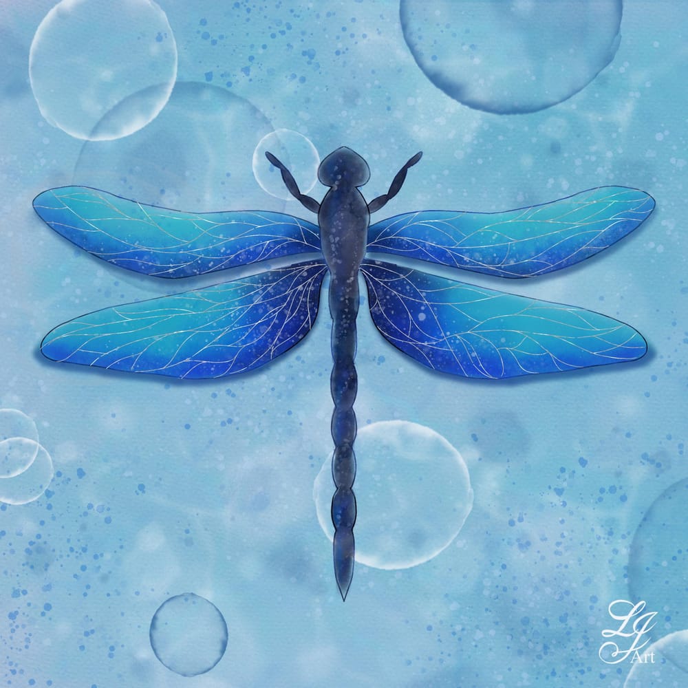 Watercolour dragonfly - image 1 - student project