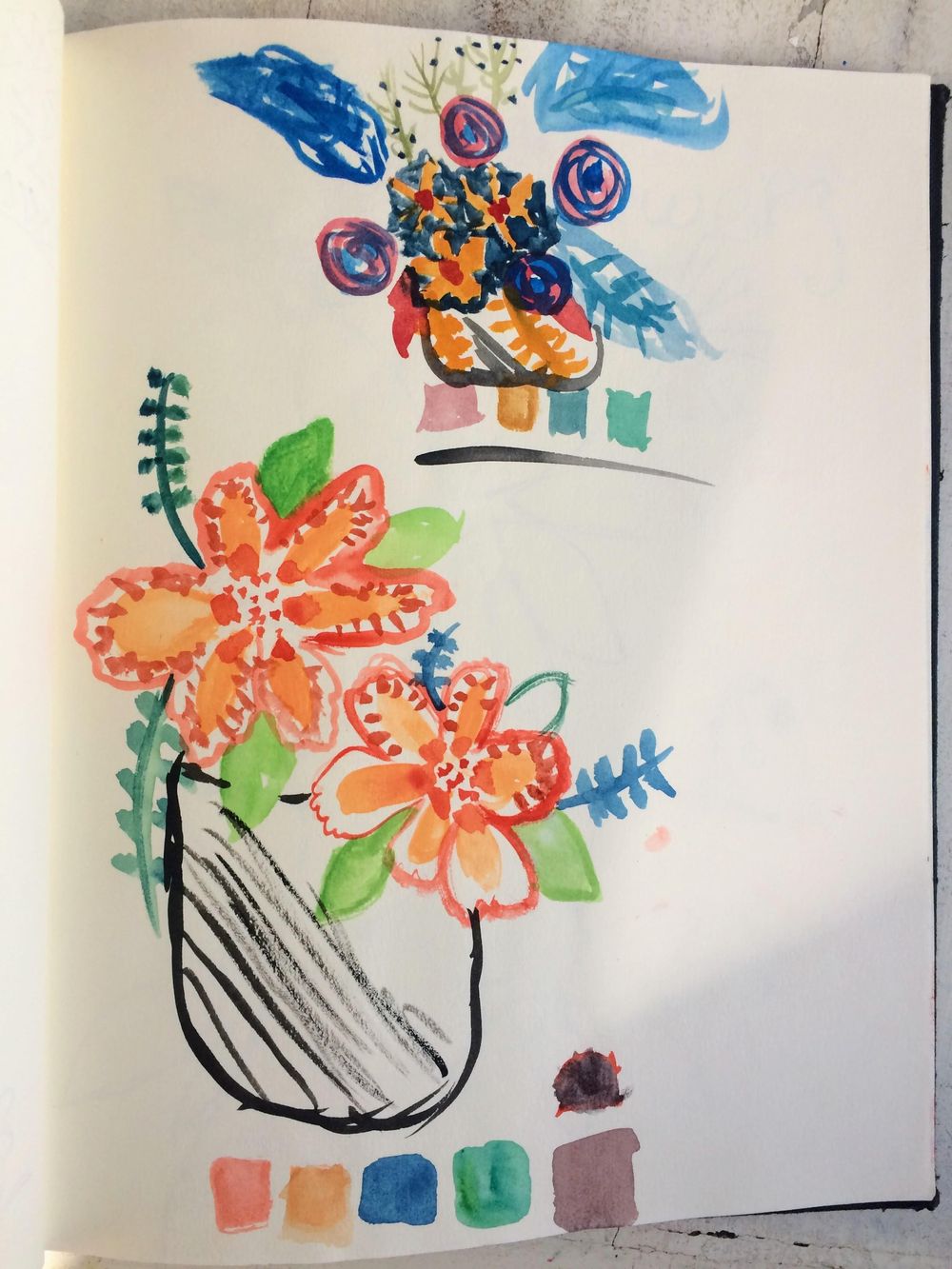 Homeschool Watercolor class - image 2 - student project