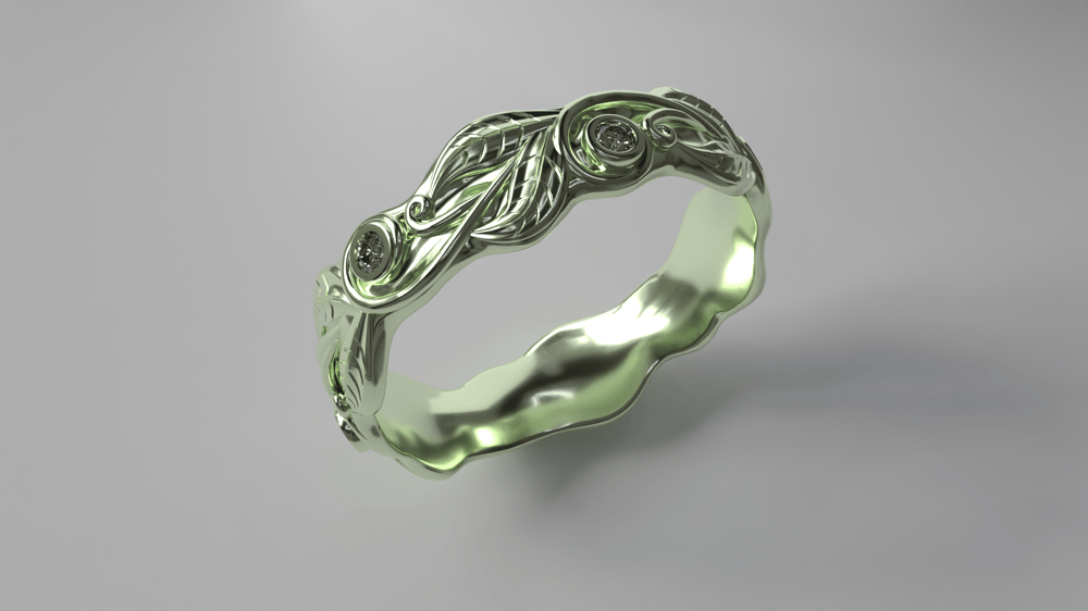 Art Nouveau Ring With Diamonds - image 1 - student project