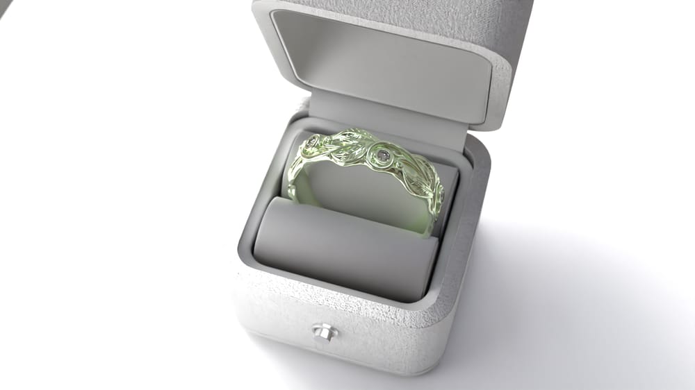 Art Nouveau Ring With Diamonds - image 2 - student project