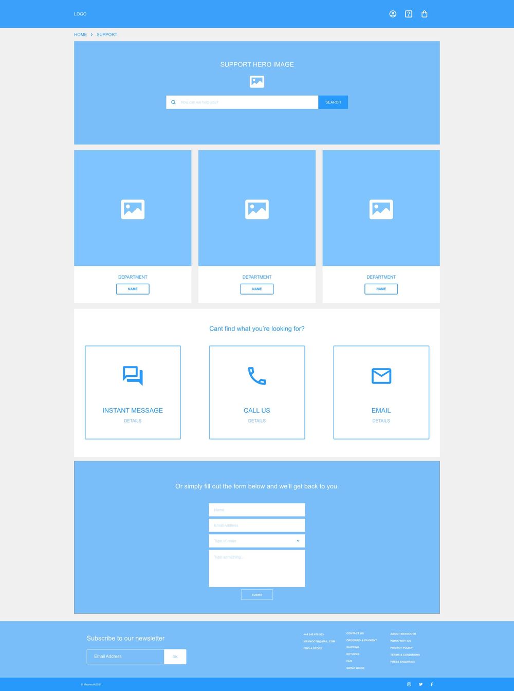 Class Project 01 (Maynooth Furniture) – Wireframe Homepage & Contact Us Page  | Skillshare Student Project