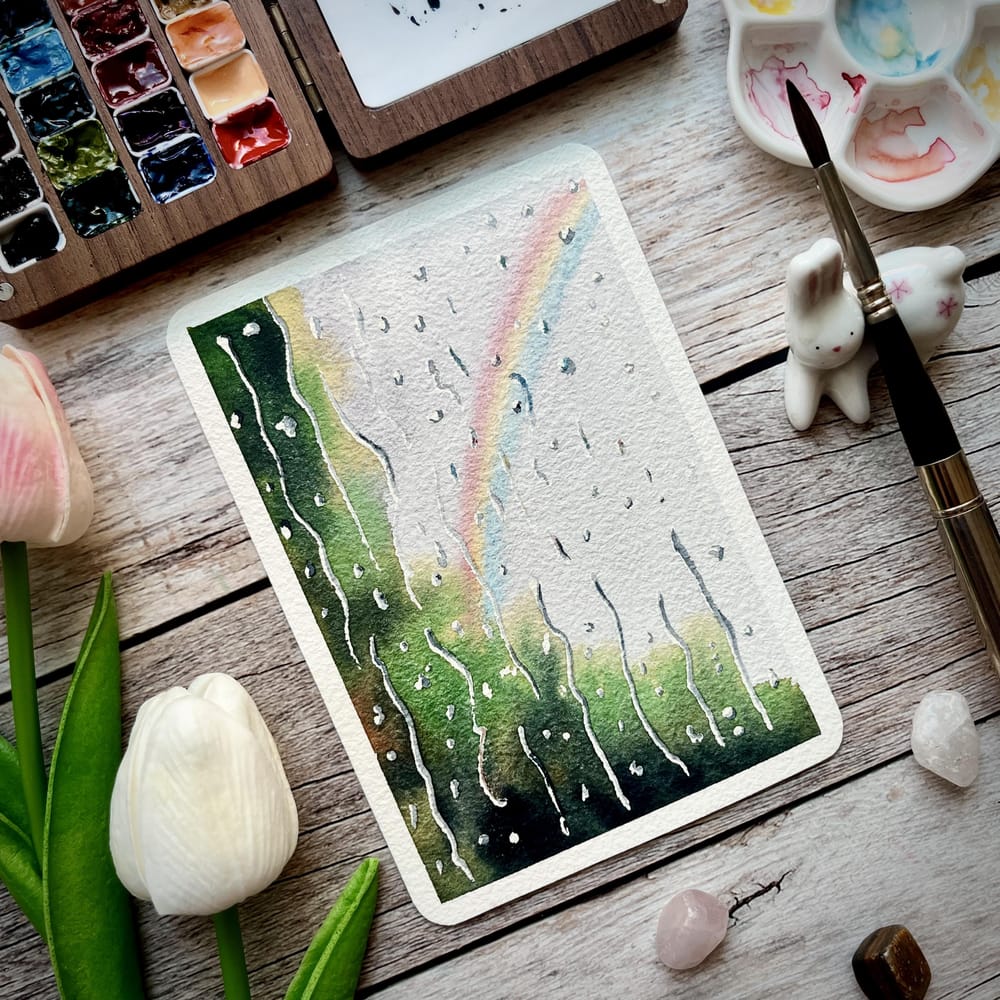 My 10-minute Watercolor Rain - image 1 - student project