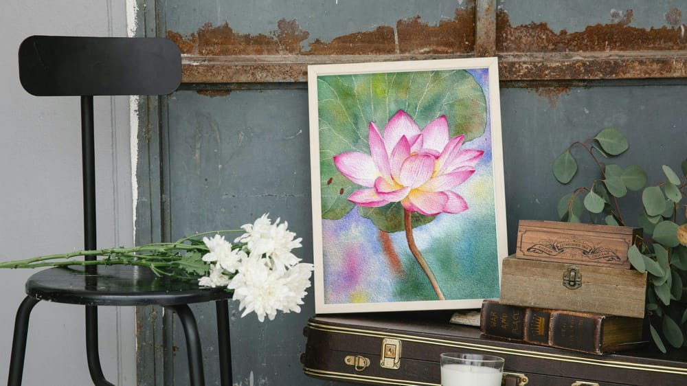 My Lotus in Watercolor - image 2 - student project