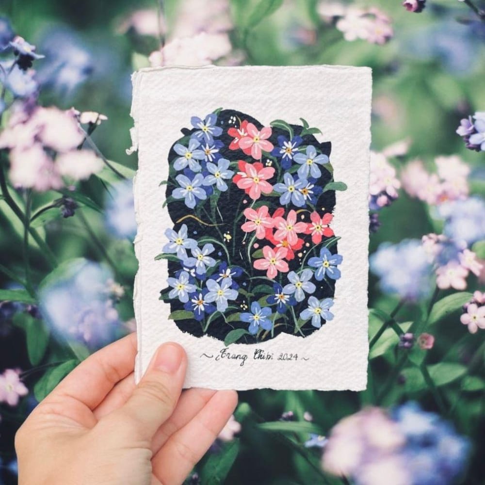 My Forget-Me-Not Gouache Paintings - image 1 - student project