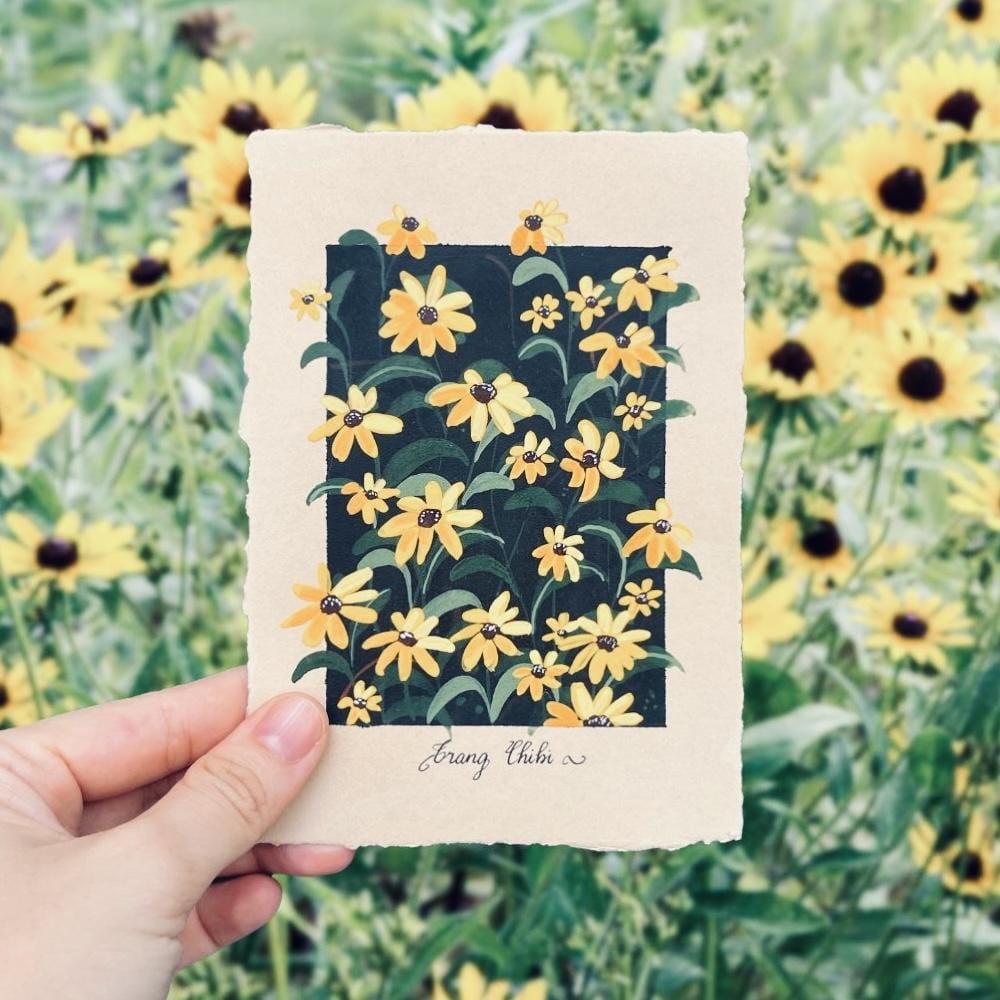 My Black-Eyed Susan Gouache Paintings - image 1 - student project