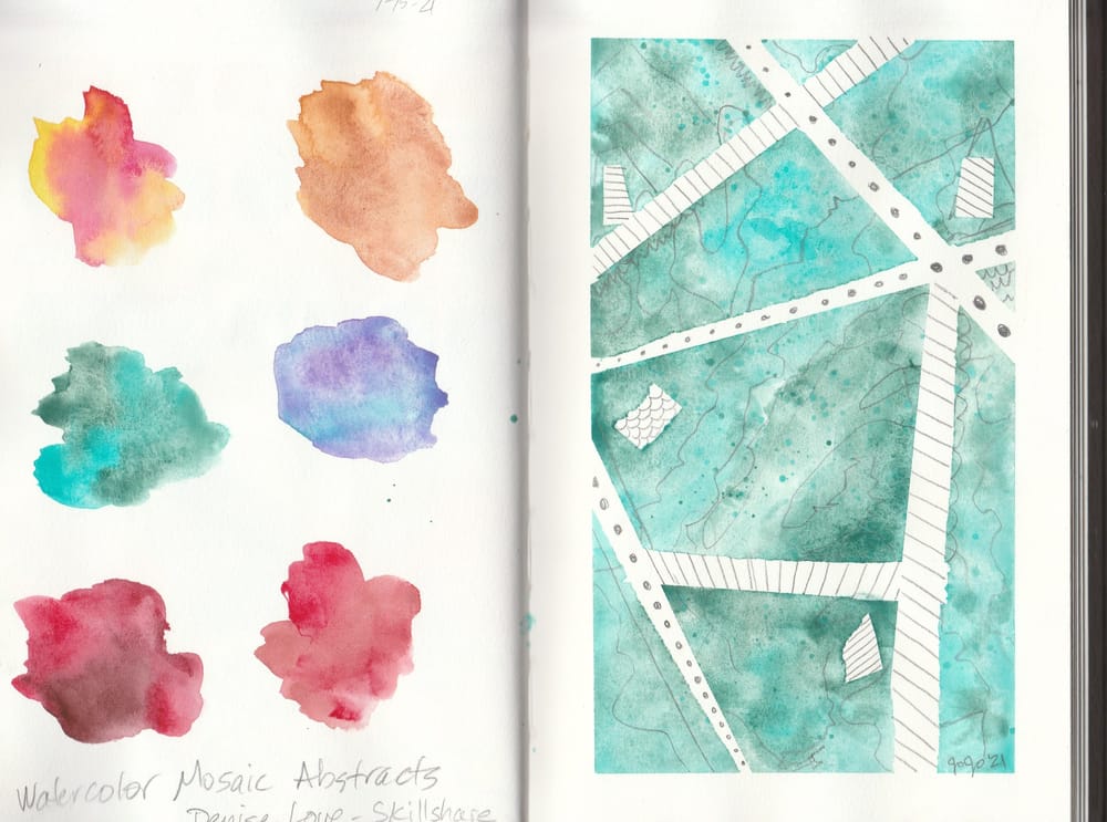 Mosaic Abstract Watercolors - image 2 - student project