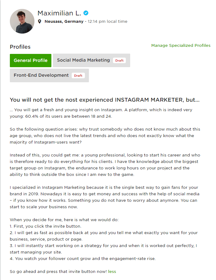 My Upwork Profile - image 1 - student project