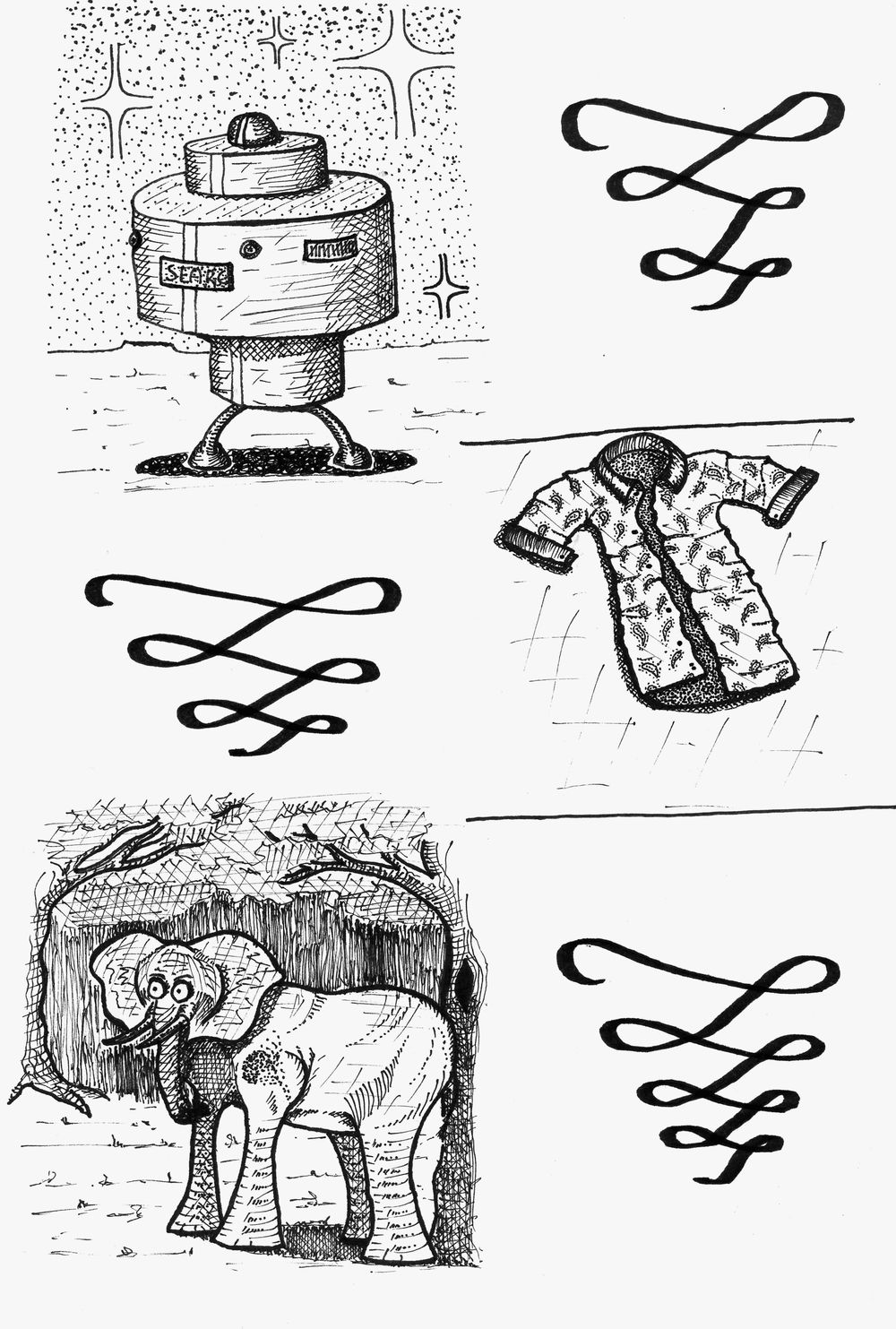 Three pen & ink drawings - image 1 - student project