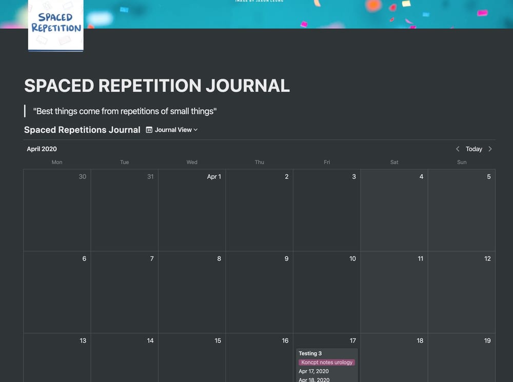 Spaced Repetition Journal - image 1 - student project