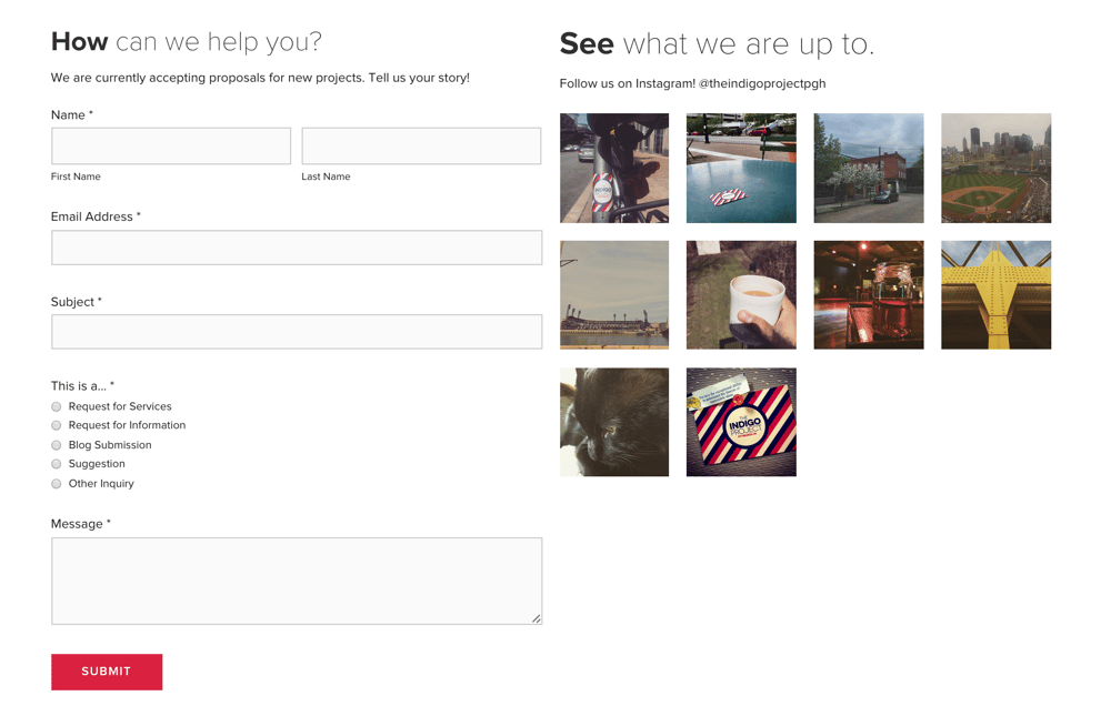 The Indigo Project | Contact Form - image 1 - student project