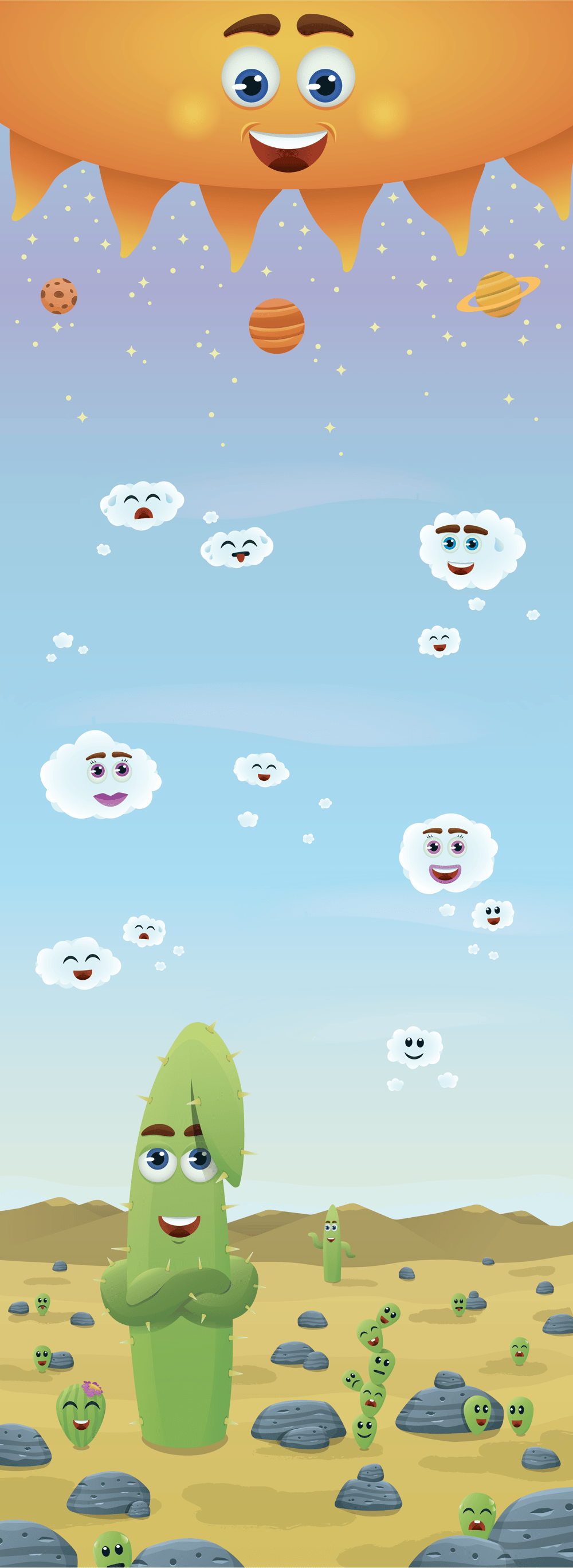 Cute Cactus Desert - For Skillshare Contest - image 1 - student project