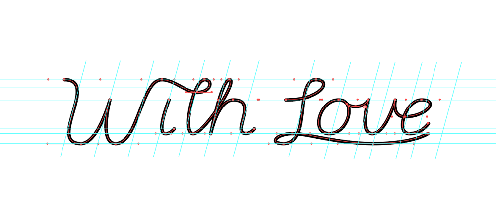 Monoline Lettering - With Love - image 3 - student project