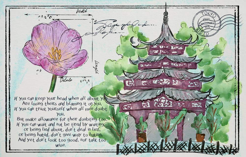 Travel journal watercolour - image 2 - student project