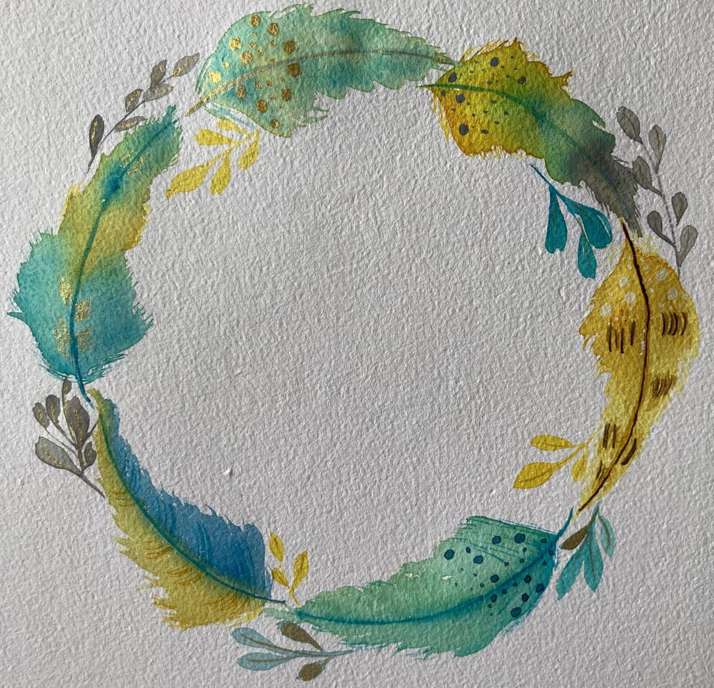 Feathers Wreath - image 2 - student project
