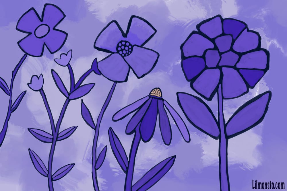 Purple Flower Madness Skillshare Student Project