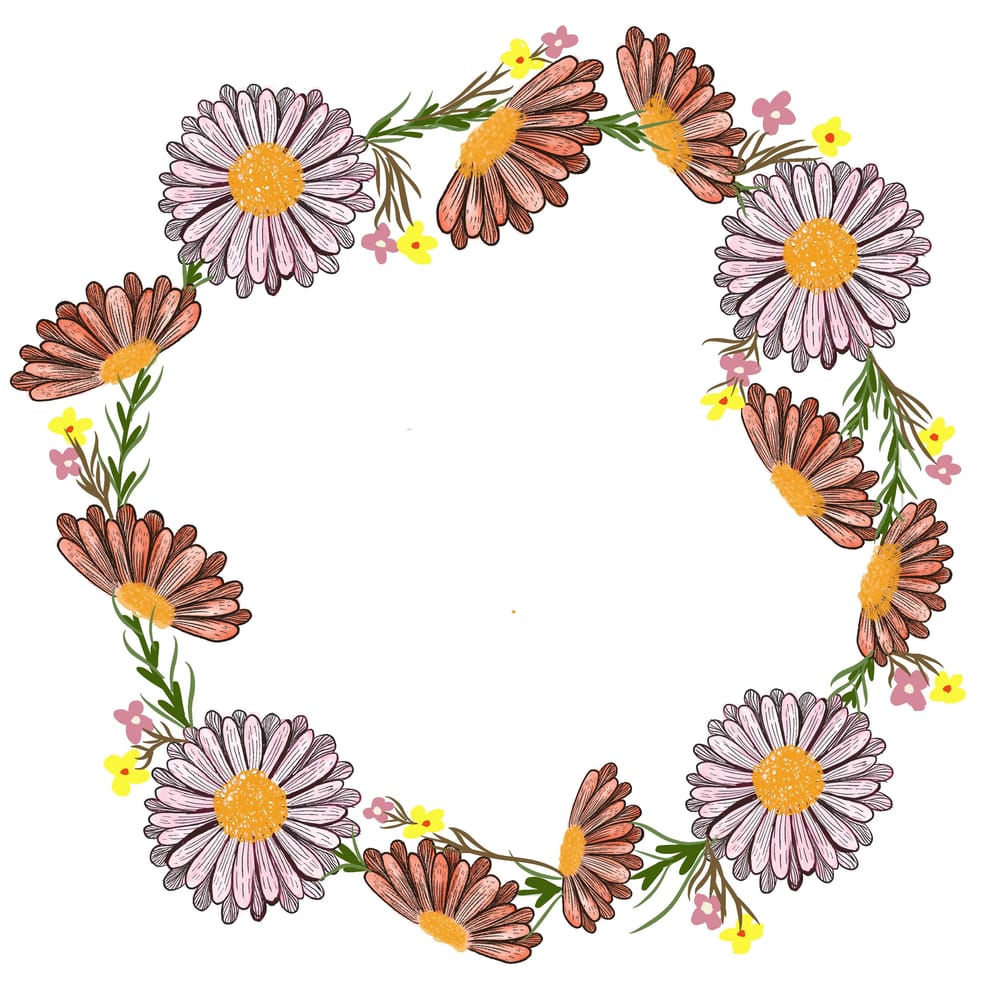 Line flower wreath - image 1 - student project