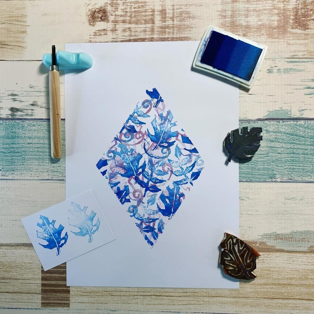 Leaves stamps and design - image 1 - student project