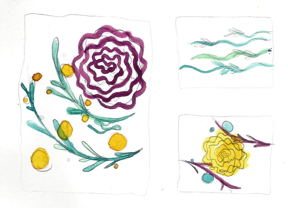 Freedom and planned abstract watercolours - image 3 - student project