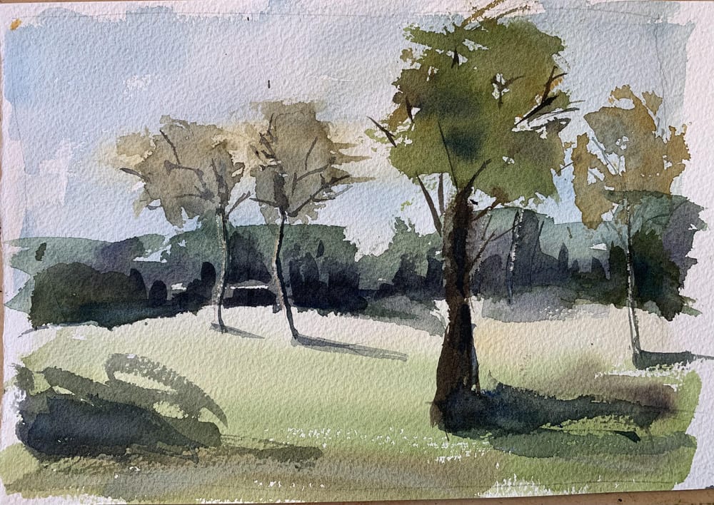 Watercolor landscape workshop - image 26 - student project
