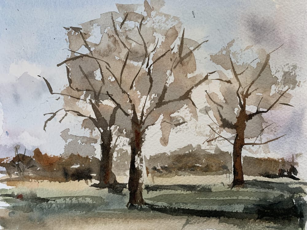 Watercolor landscape workshop - image 14 - student project