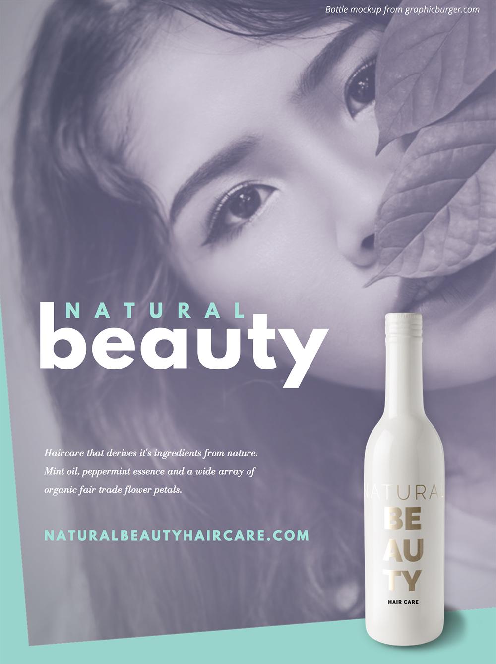 Learn Great Design - Ad for a Mockup Natural Hair Care Company - image 2 - student project