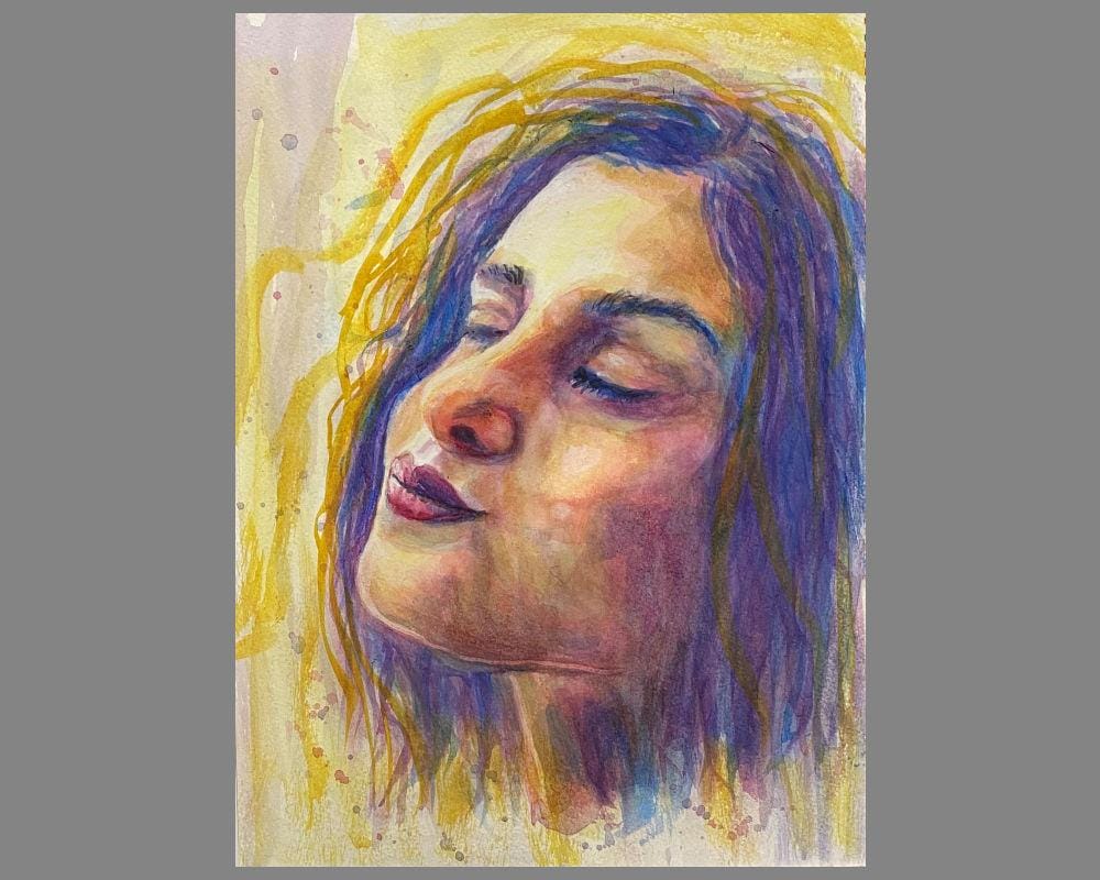 Watercolor portrait - image 4 - student project