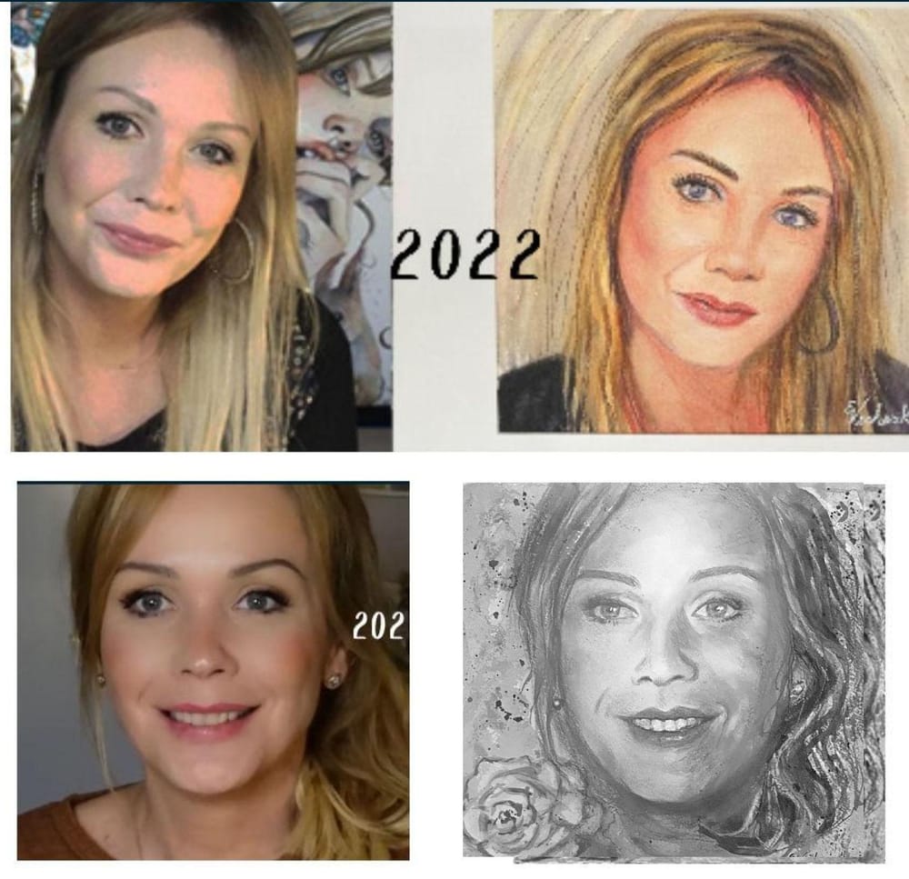 One year comparison portrait painting - image 1 - student project