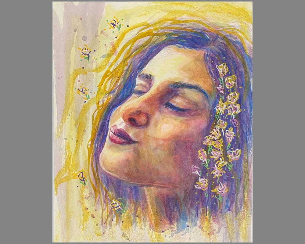 Watercolor portrait - image 2 - student project