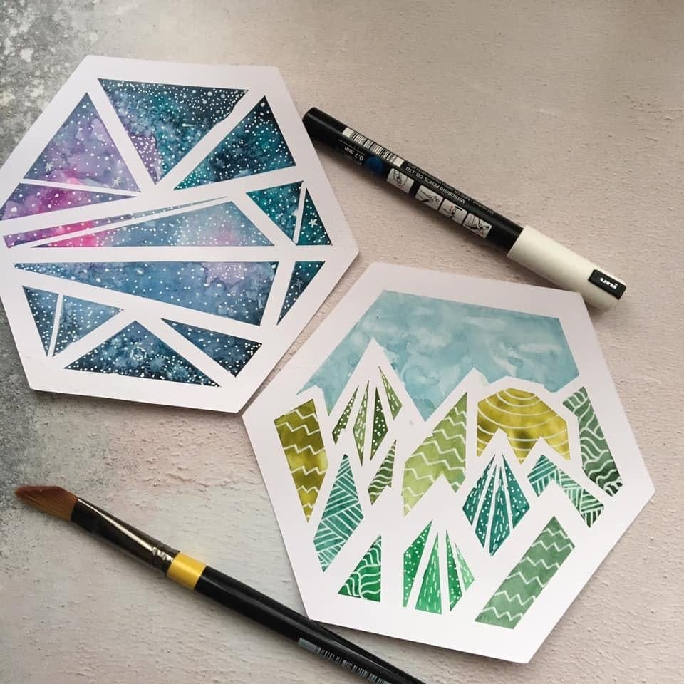 Your Watercolor Journey: Create Geometric Landscapes Using Masking Tape, Ewa Rosa