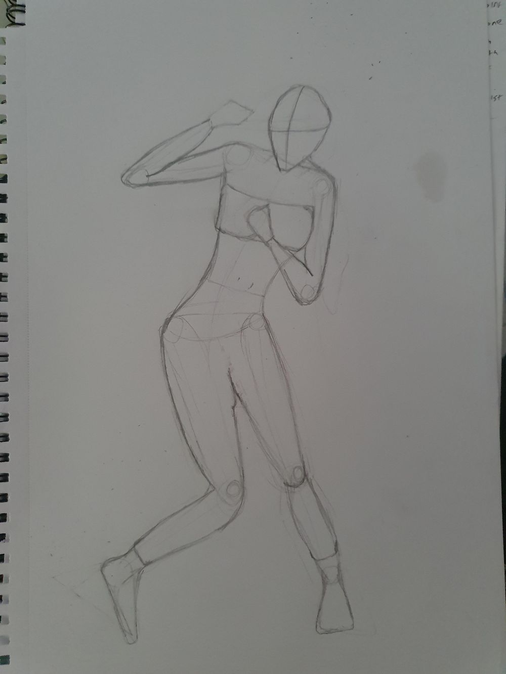 Working off of a pose on quickposes I sketched this last night after the lessons - image 1 - student project