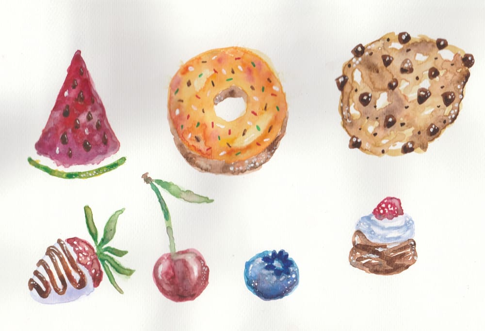 Watercolour sweets - image 1 - student project