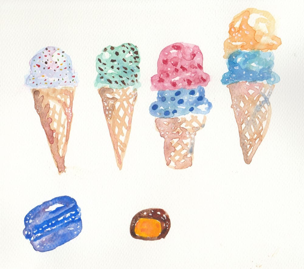 Watercolour sweets - image 2 - student project
