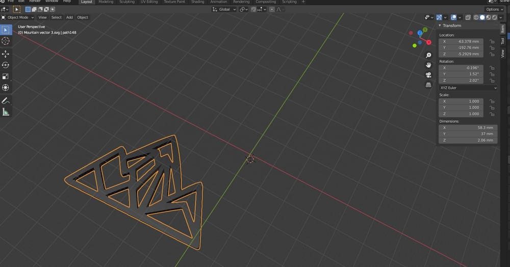 Mountain necklace design - image 4 - student project